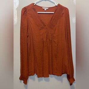 Nanette Lepore Terracotta V-Neck Blouse